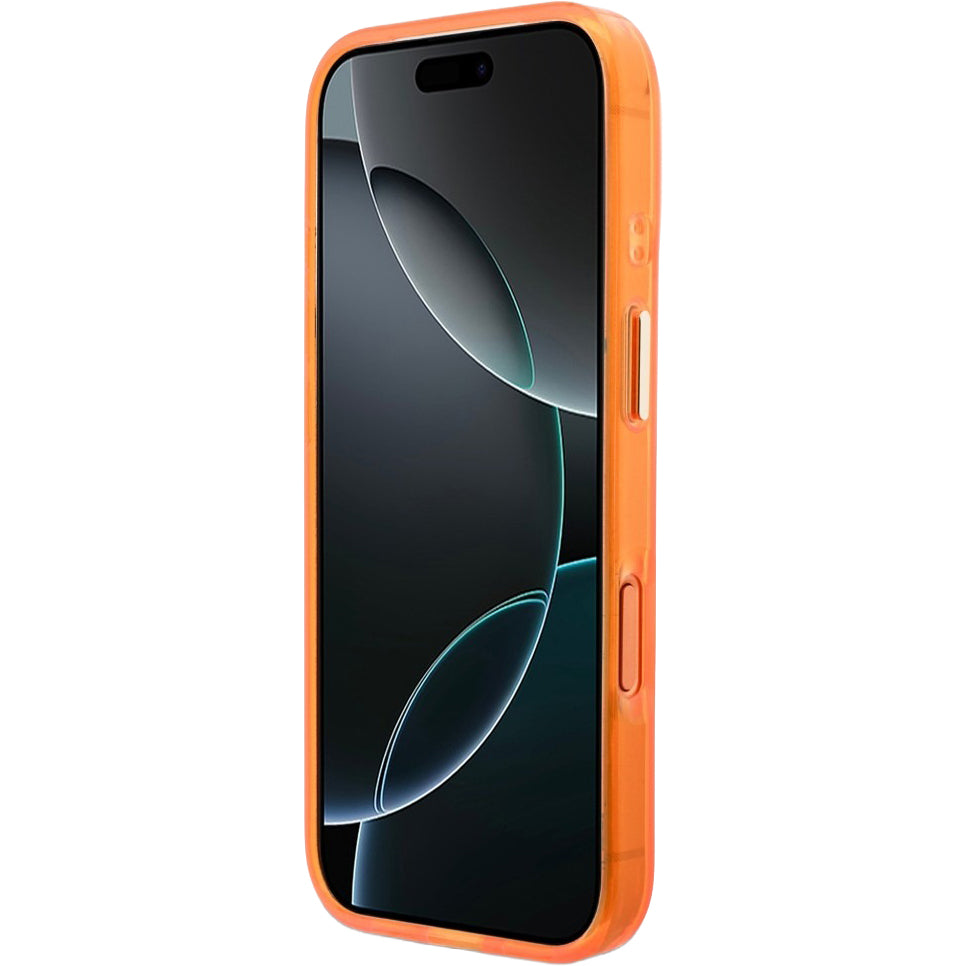 Handyhülle für iPhone 17 Pro, Guess IML Logo, Orange mit Big Logo