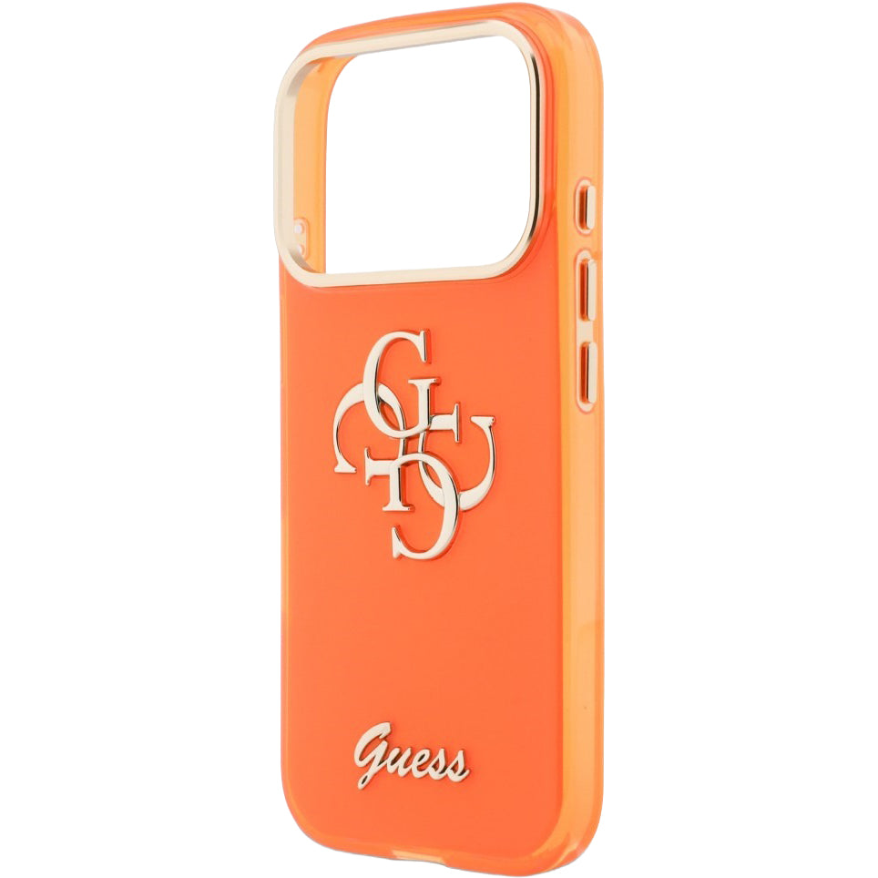 Handyhülle für iPhone 17 Pro, Guess IML Logo, Orange mit Big Logo