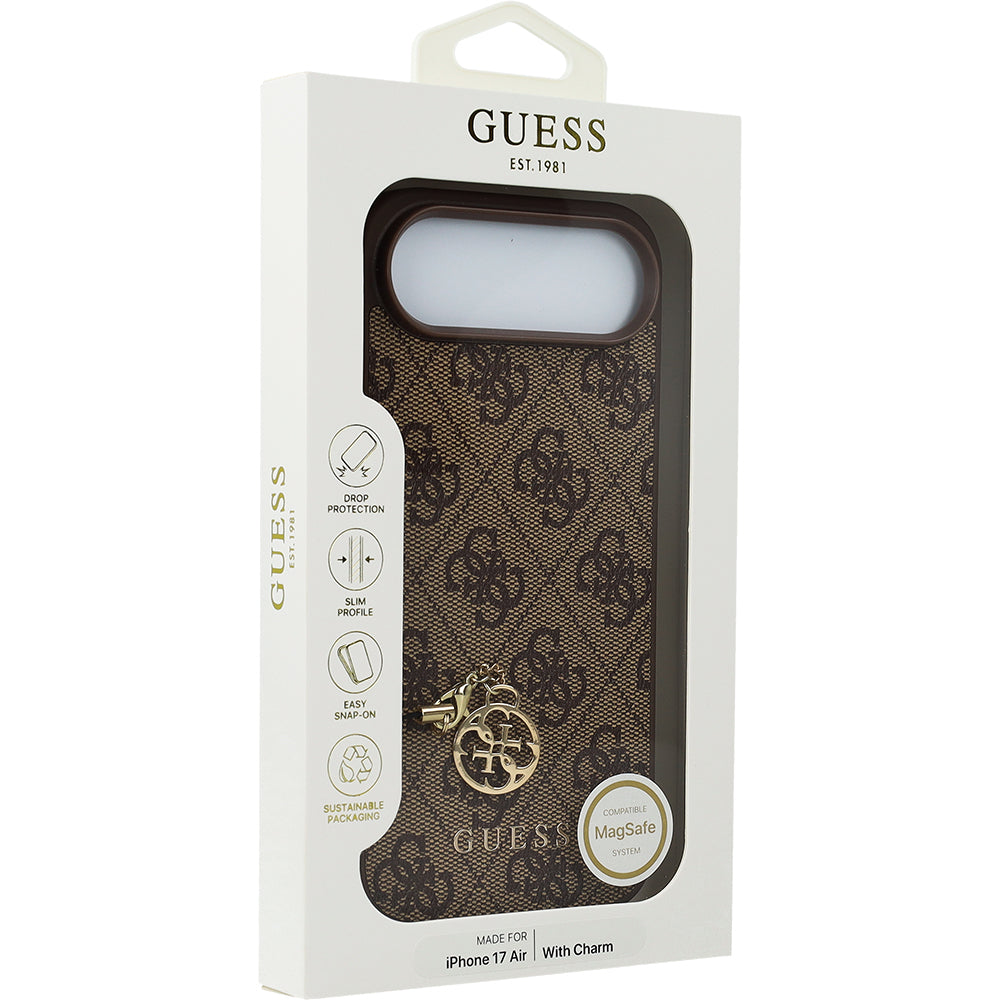 Handyhülle für iPhone Air, Guess 4G Charms Collection, Braun