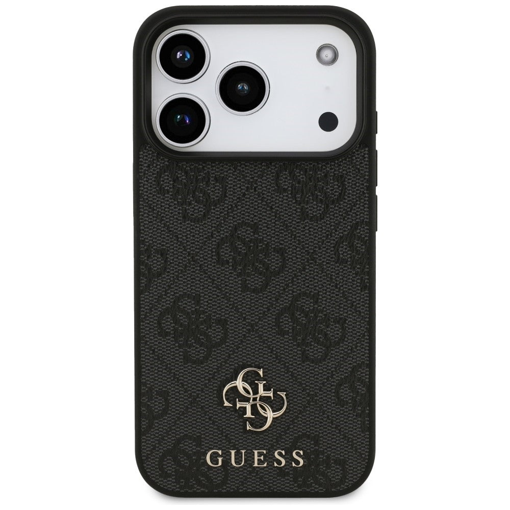 Handyhülle für iPhone 18 Pro / 17 Pro, Guess 4G Small Classic Logo mit MagSafe, Schwarz