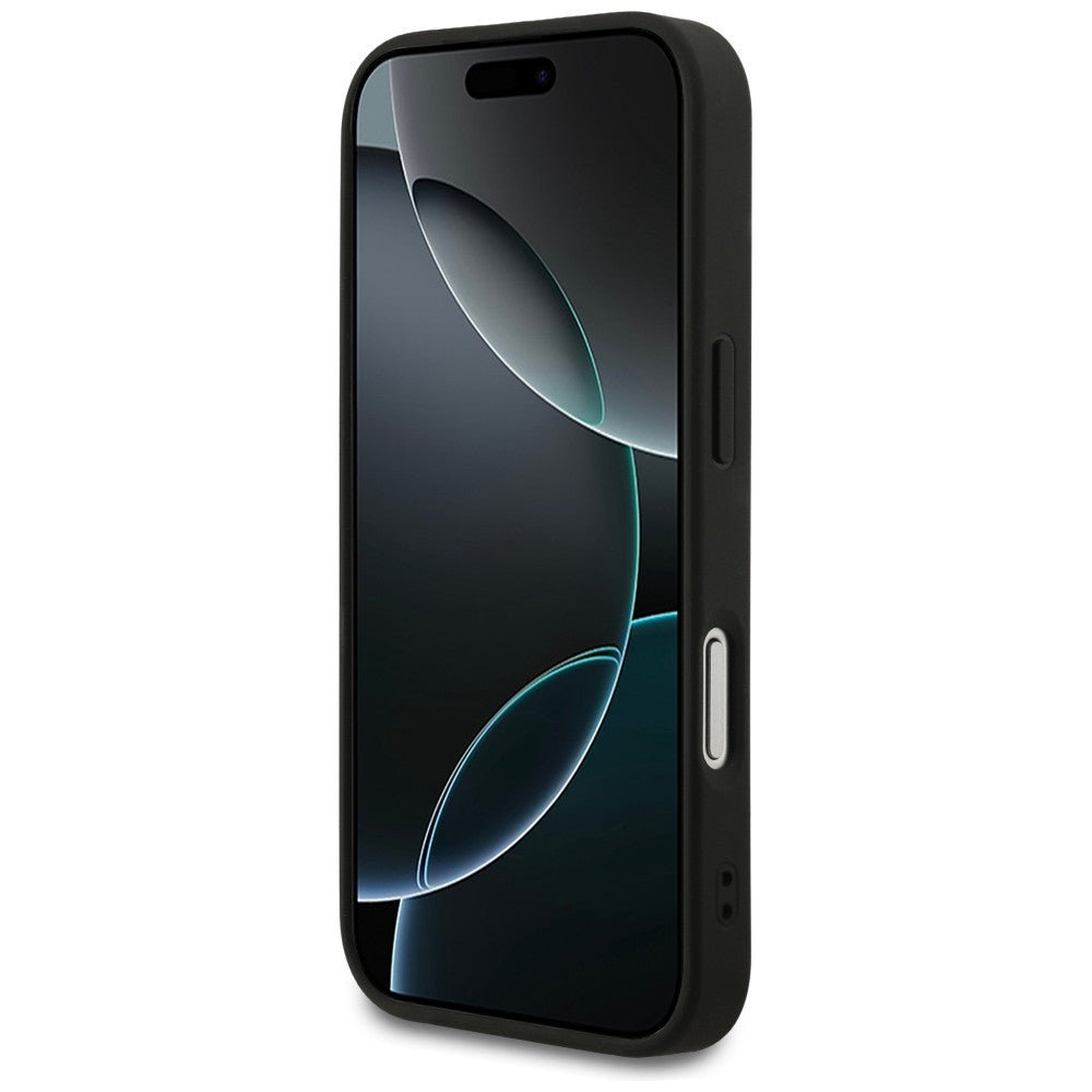 Handyhülle für iPhone 18 Pro / 17 Pro, Guess 4G Small Classic Logo mit MagSafe, Schwarz