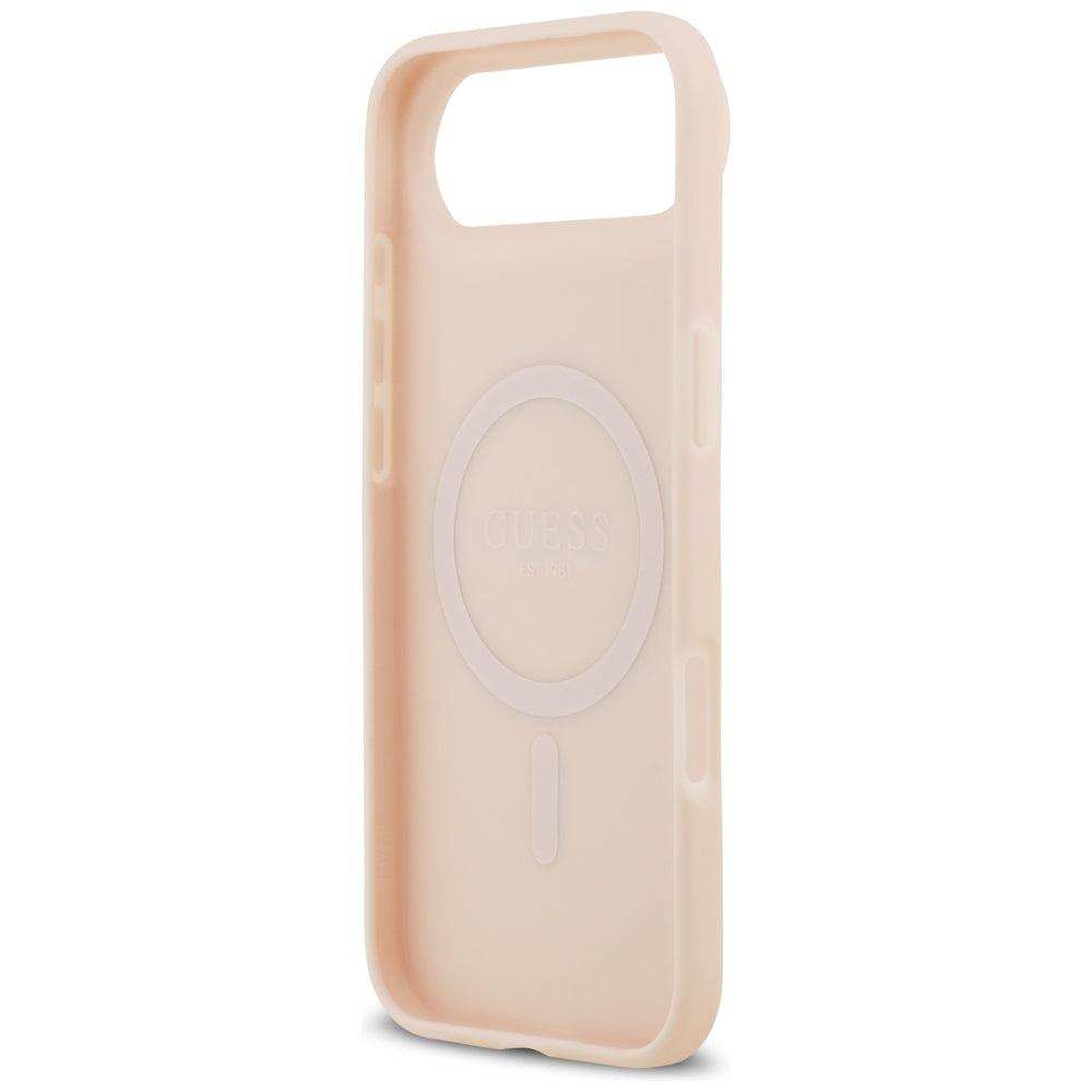 Handyhülle für iPhone Air, Guess Grained Flower Pattern mit MagSafe, Rosa mit floralem Muster