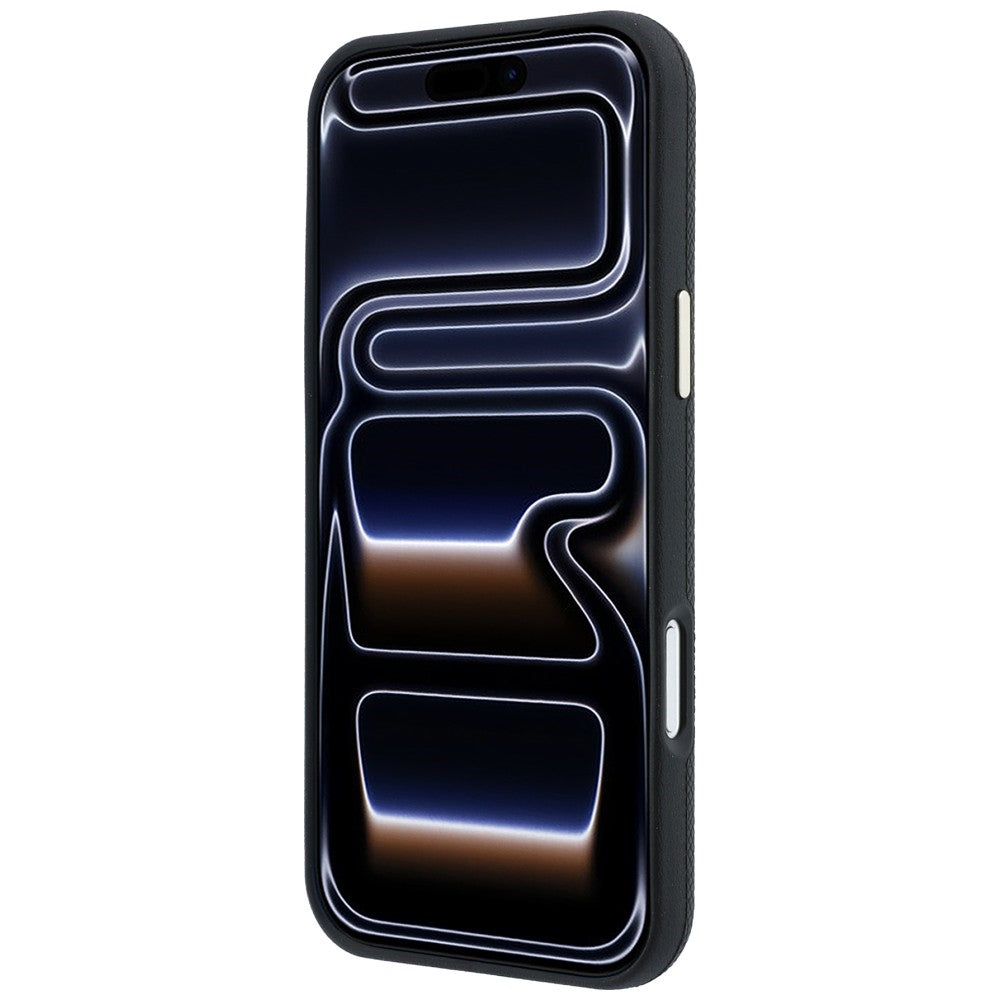 Handyhülle für iPhone 18 Pro Max / 17 Pro Max, Guess Grained Round Strass Logo mit MagSafe, Schwarz