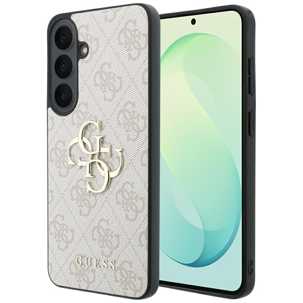 Handyhülle für Galaxy S26 FE, Guess Leather 4G Metal Logo do Galaxy S26 FE, Rosa