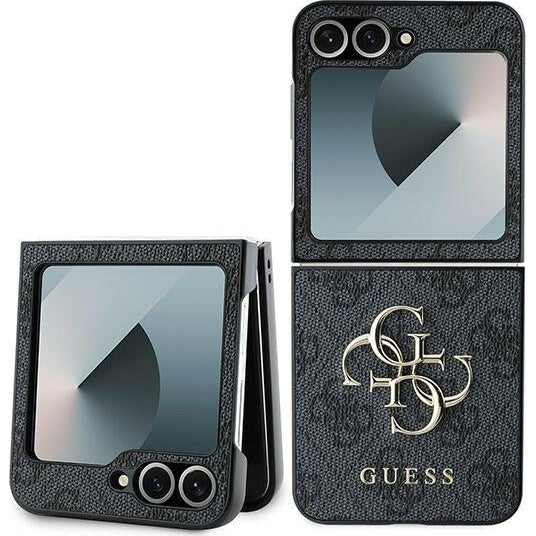 Handyhülle für Galaxy Z Flip7 FE / Z Flip6, Guess 4G Metal Gold Logo, Schwarz