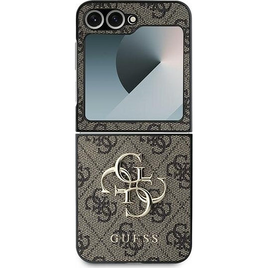 Handyhülle für Galaxy Z Flip7 FE / Z Flip6, Guess 4G Metal Gold Logo, Braun