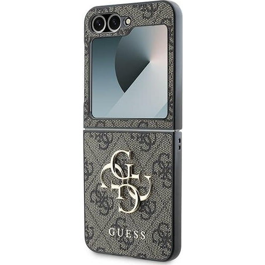Handyhülle für Galaxy Z Flip7 FE / Z Flip6, Guess 4G Metal Gold Logo, Braun