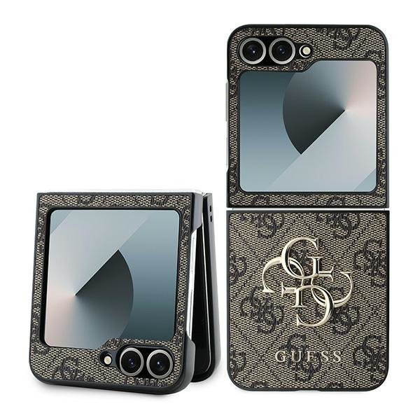 Handyhülle für Galaxy Z Flip7 FE / Z Flip6, Guess 4G Metal Gold Logo, Braun