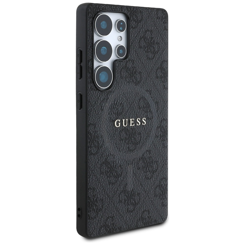 Handyhülle für Galaxy S25 Ultra, Guess Hardcase 4G Ring Classic Logo MagSafe, Schwarz