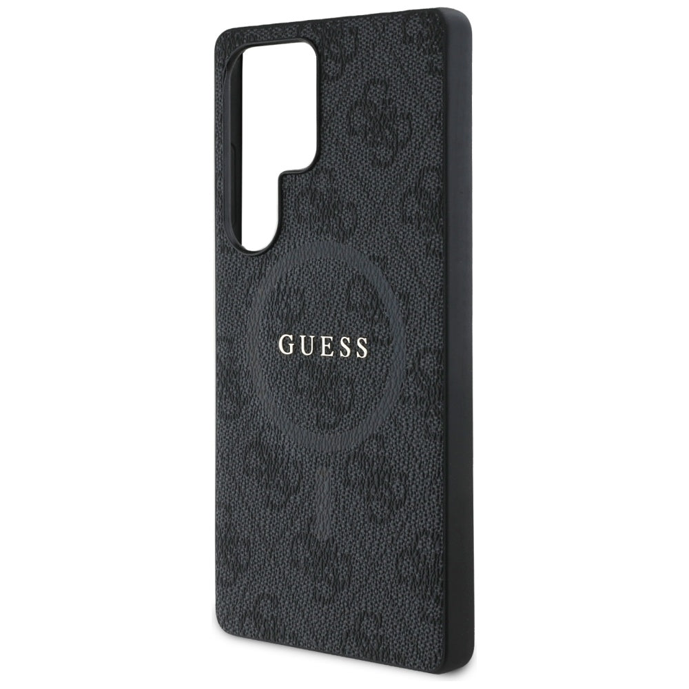 Handyhülle für Galaxy S25 Ultra, Guess Hardcase 4G Ring Classic Logo MagSafe, Schwarz