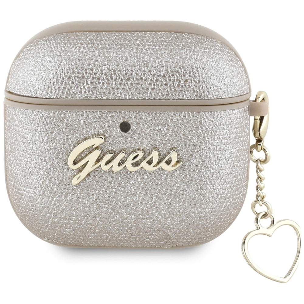 Schutzhülle für AirPods 5 / 4, Guess Metallic Script Charm, Golden