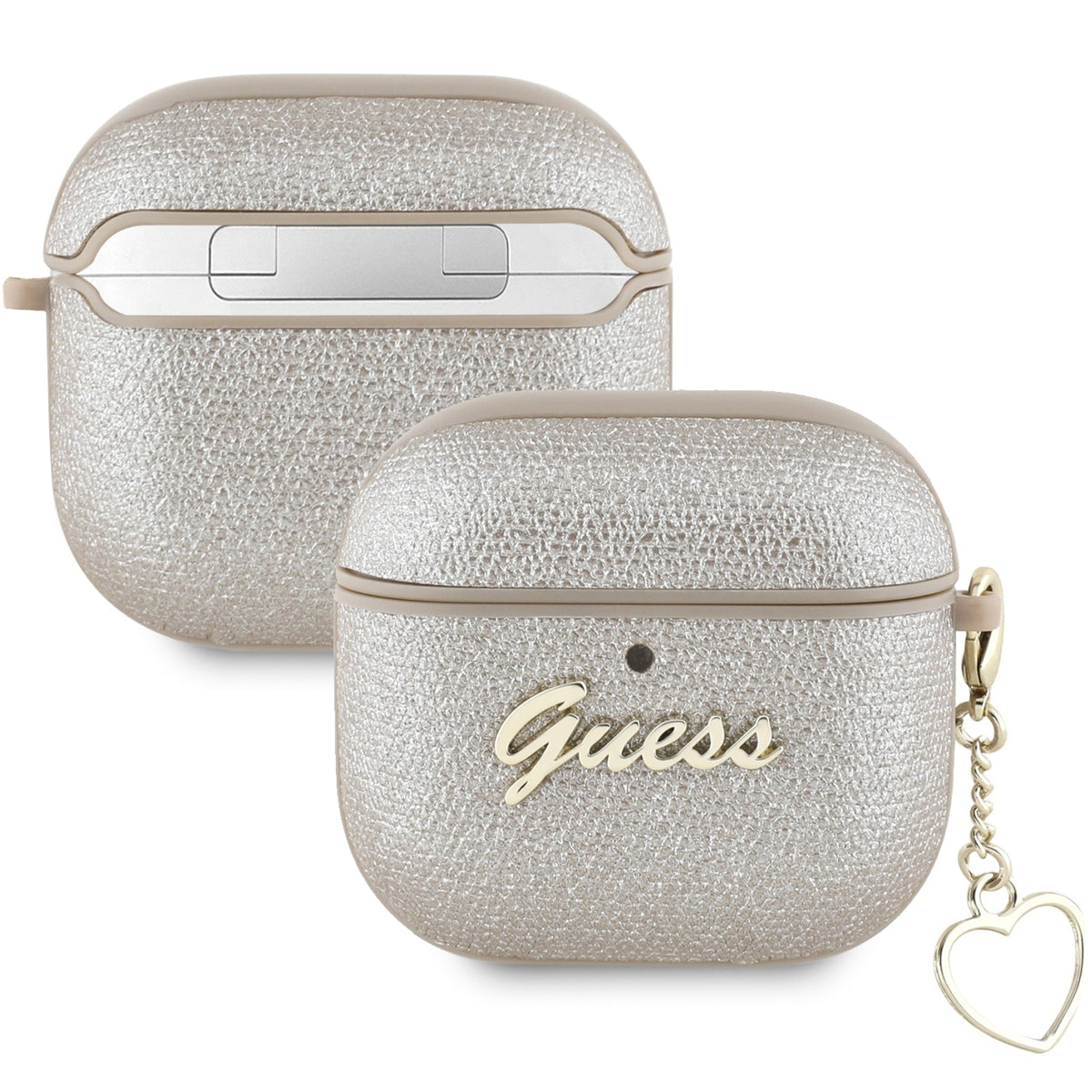 Schutzhülle für AirPods 5 / 4, Guess Metallic Script Charm, Golden
