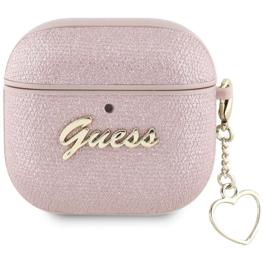 Schutzhülle für AirPods 5 / 4, Guess Metallic Script Charm, Rosa