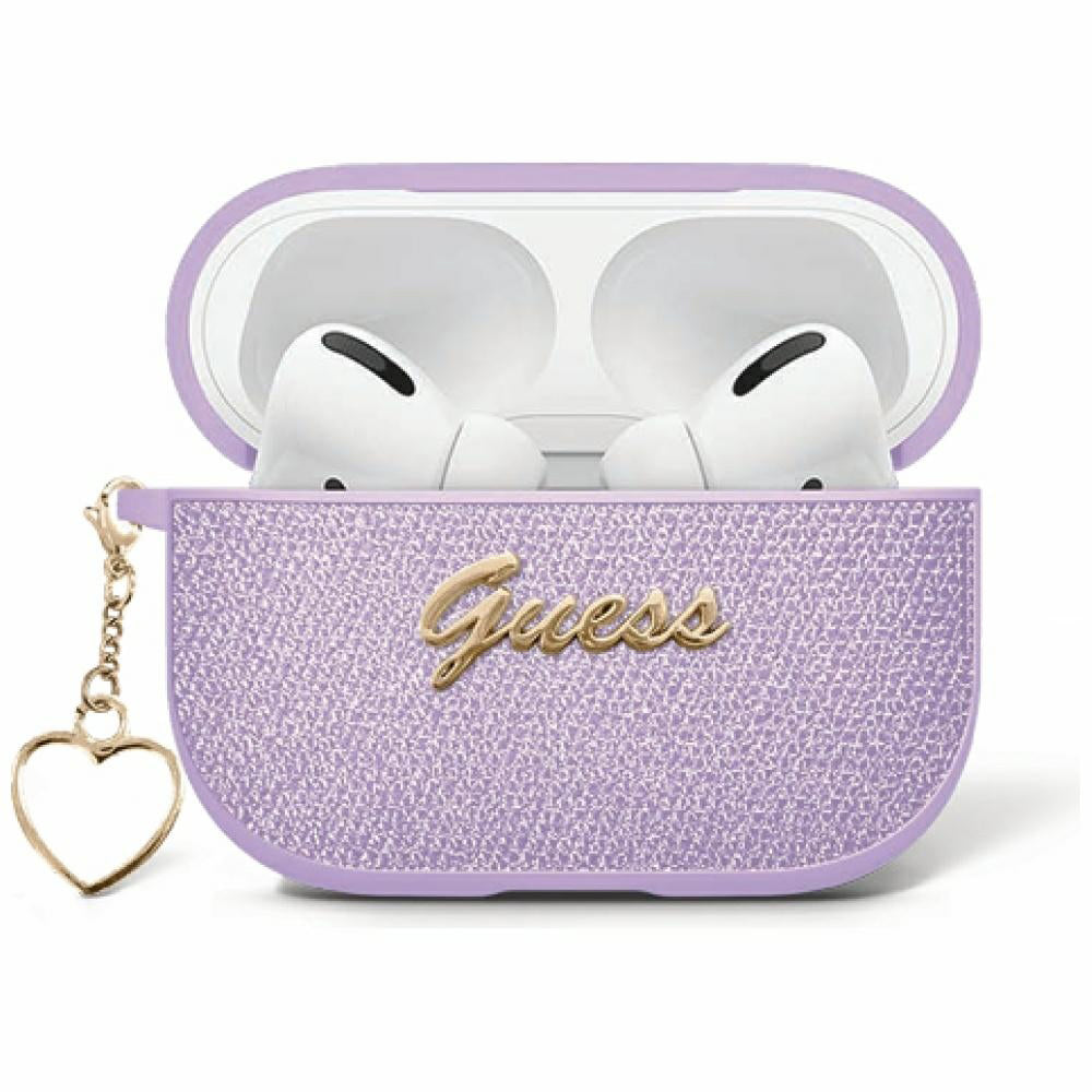 Schutzhülle für AirPods 5 / 4, Guess Metallic Script Charm, Violett