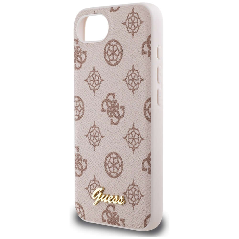 Handyhülle für iPhone 17e / 16e, Guess Peony Script Logo MagSafe, Rosa