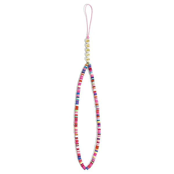 Universal-Handyband für das Handgelenk, Guess Phone Heishi Beads Strap, Bunt-rosa