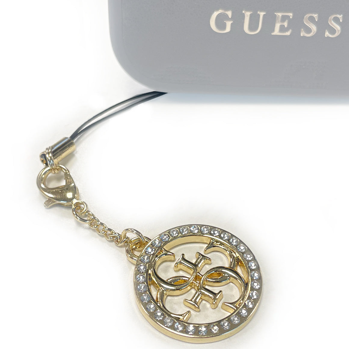 Anhänger / Schlüsselanhänger Guess GUCPM4DRD Phone Strap 4G Rhinestone Charm, Gold