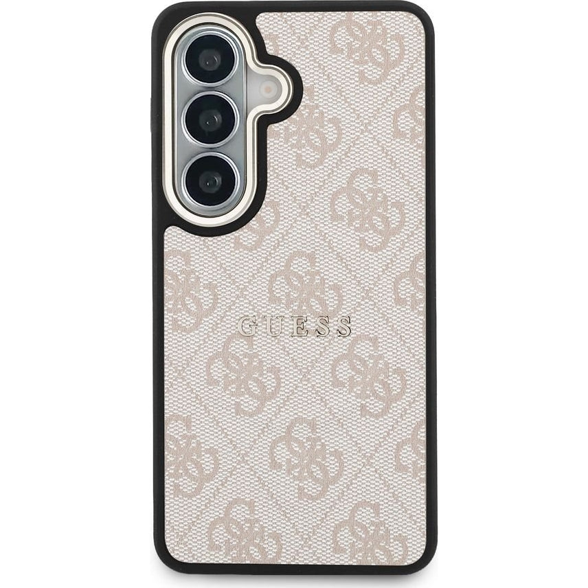 Handyhülle für Galaxy S26, Guess Hardcase Leather Logo MagSafe, Rosa mit Classic Logo Guess