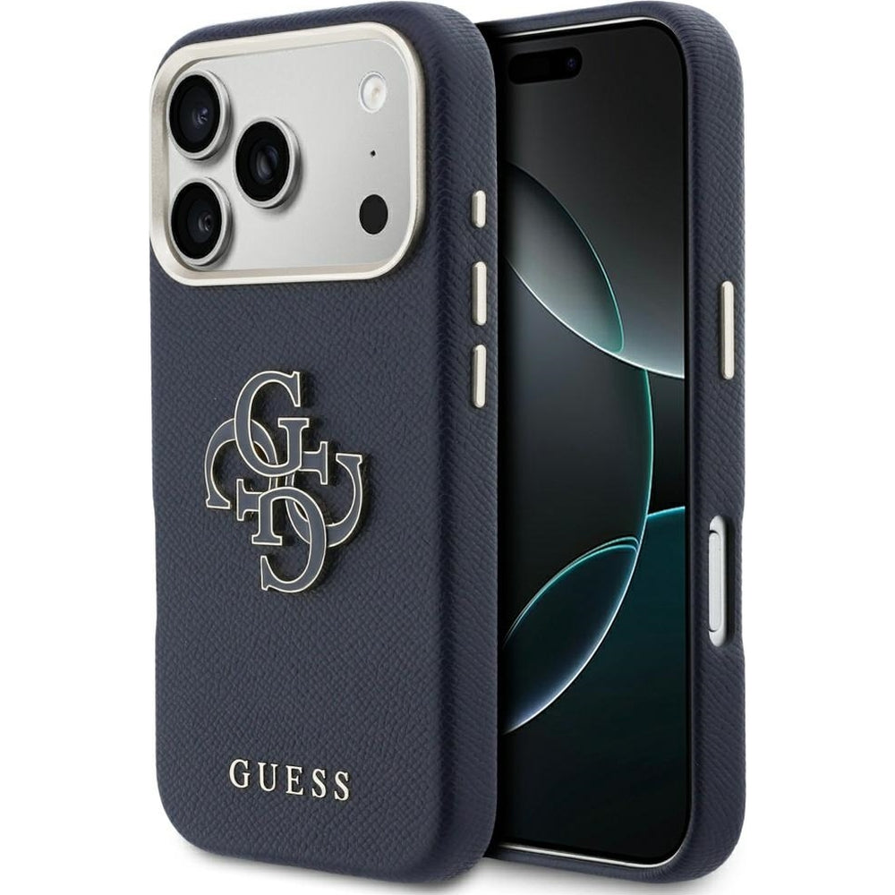 Handyhülle für iPhone 17 Pro, Guess FW Resin Logo, Dunkelblau
