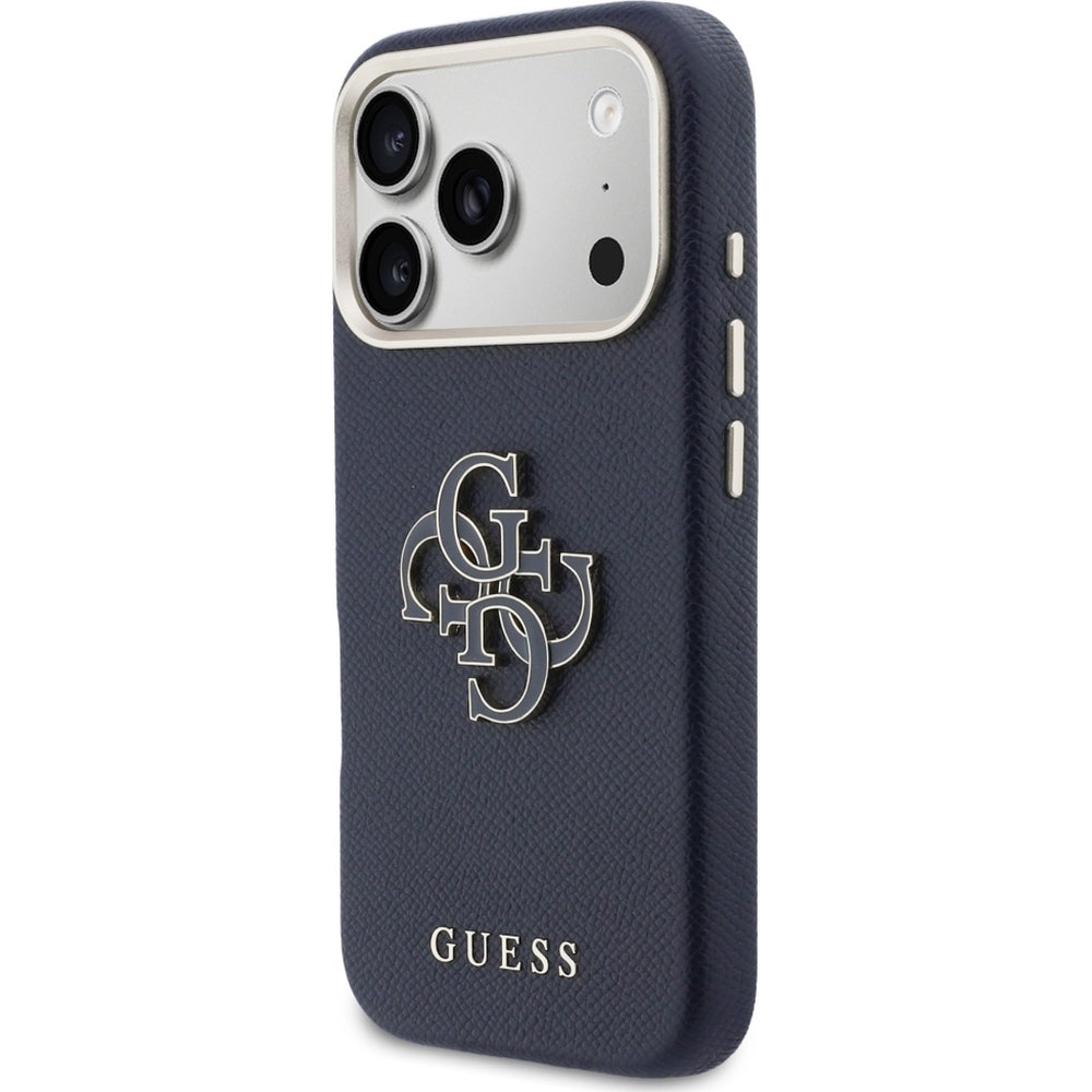 Handyhülle für iPhone 17 Pro, Guess FW Resin Logo, Dunkelblau