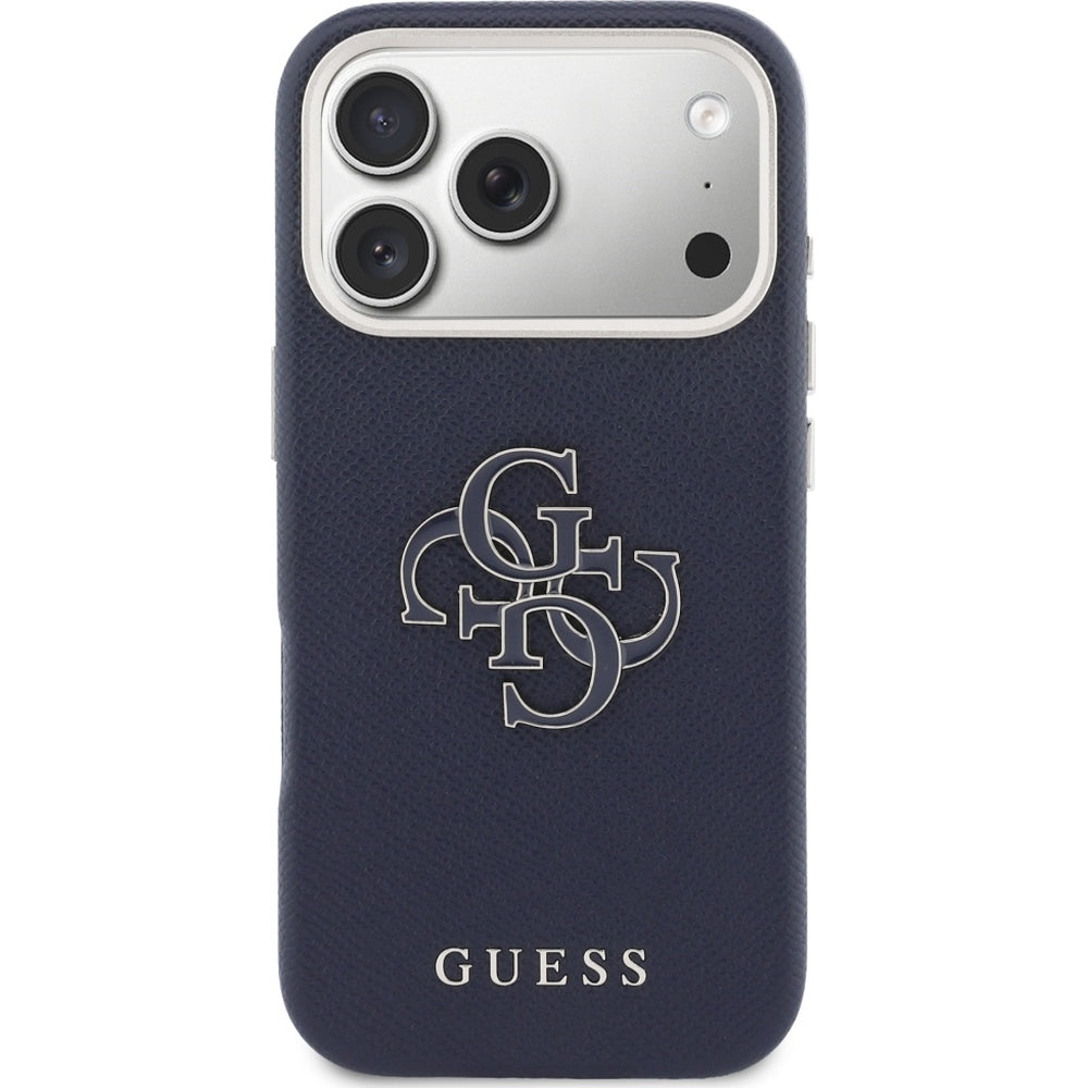 Handyhülle für iPhone 17 Pro, Guess FW Resin Logo, Dunkelblau