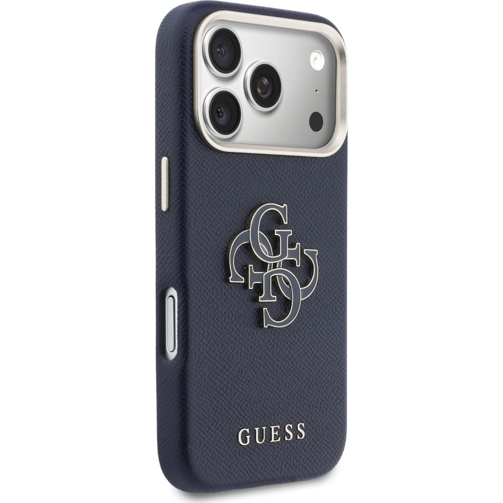 Handyhülle für iPhone 17 Pro, Guess FW Resin Logo, Dunkelblau
