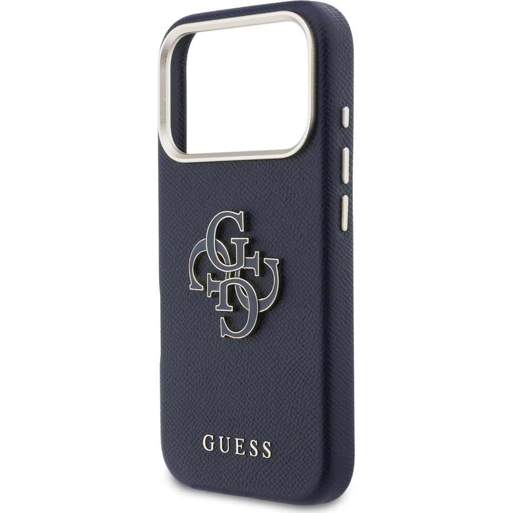 Handyhülle für iPhone 17 Pro, Guess FW Resin Logo, Dunkelblau