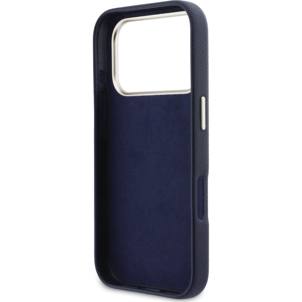 Handyhülle für iPhone 17 Pro, Guess FW Resin Logo, Dunkelblau