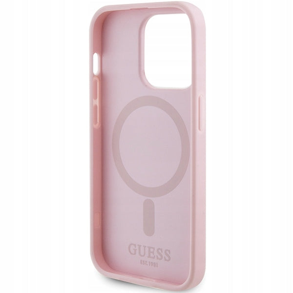 Schutzhülle Guess Saffiano Strap MagSafe für iPhone 13 Pro, Rosa