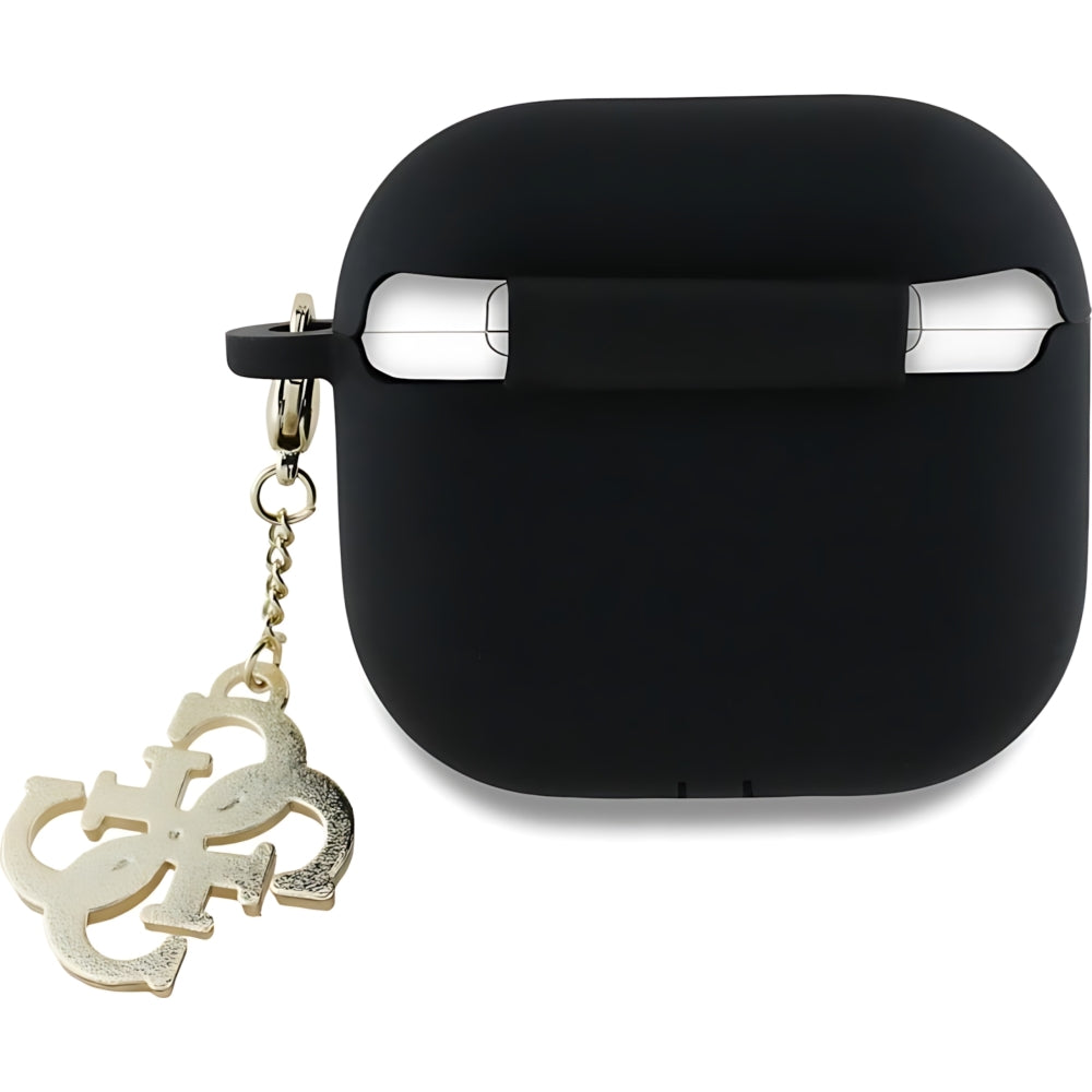 Schutzhülle Guess Silicone 4G Charm Case für AirPods 5 / 4, Schwarz