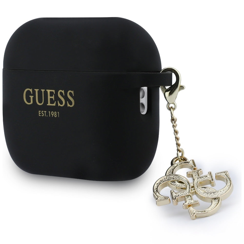 Schutzhülle Guess Silicone 4G Charm Case für AirPods Pro 3, Schwarz