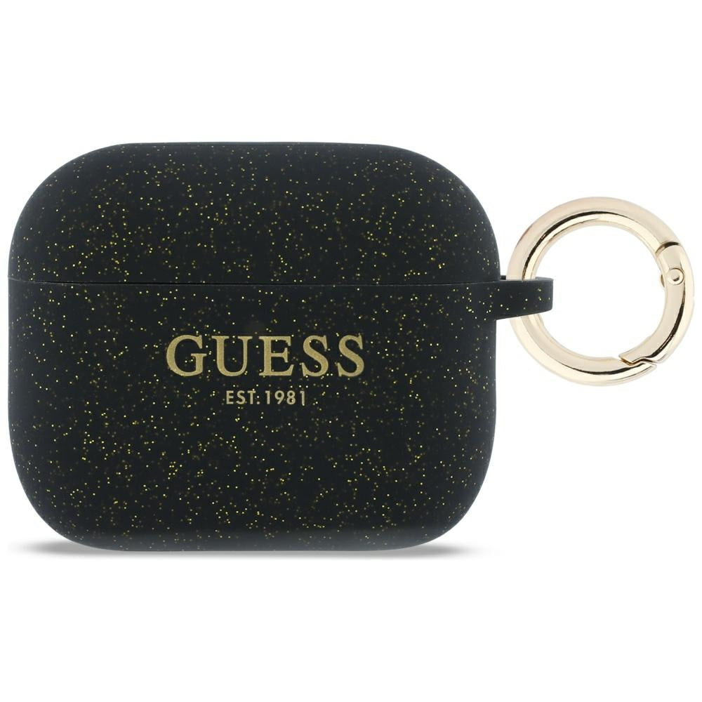 Schutzhülle Guess Silicone Glitter Case für AirPods Pro 3, Schwarz