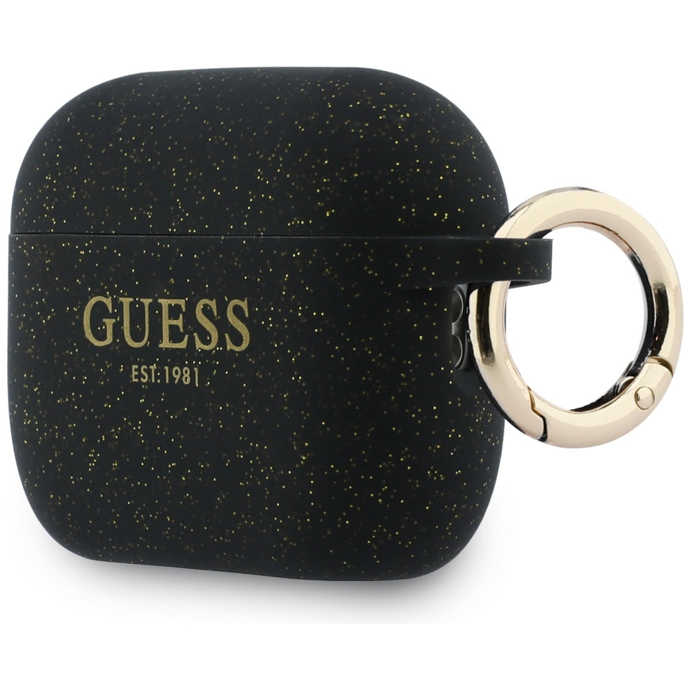 Schutzhülle Guess Silicone Glitter Case für AirPods Pro 3, Schwarz