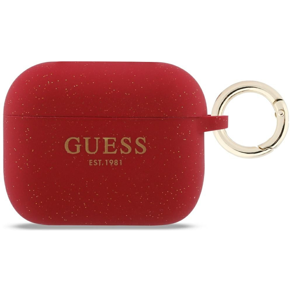 Schutzhülle Guess Silicone Glitter Case für AirPods Pro 3, Rot