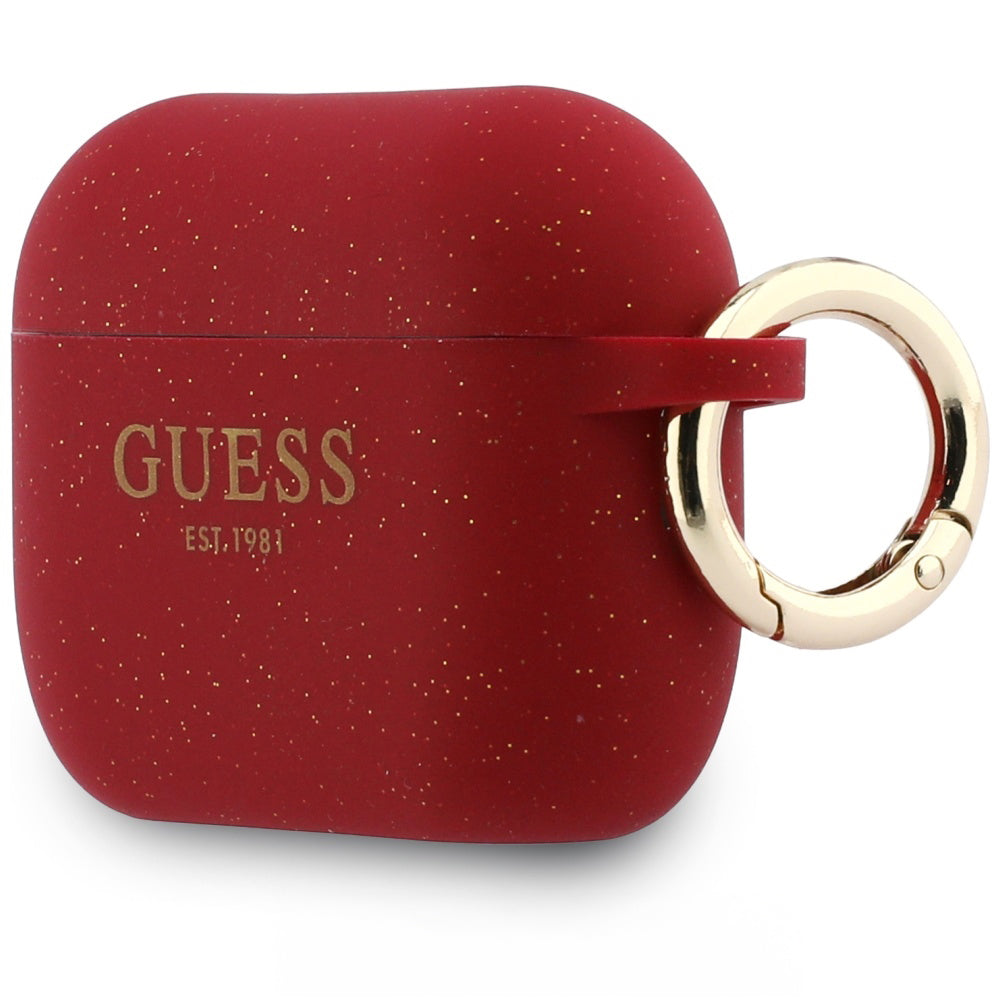 Schutzhülle Guess Silicone Glitter Case für AirPods Pro 3, Rot