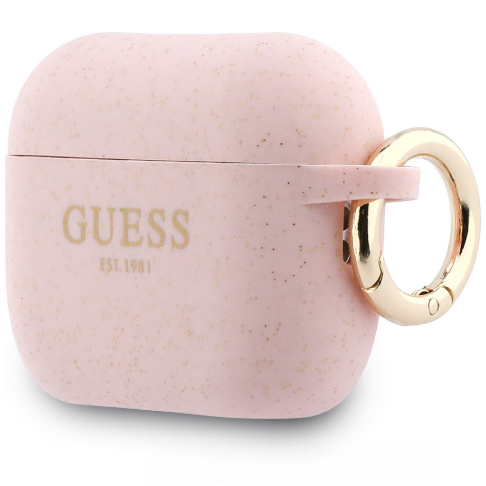 Schutzhülle Guess Silicone Glitter Case für AirPods Pro 3, Rosa