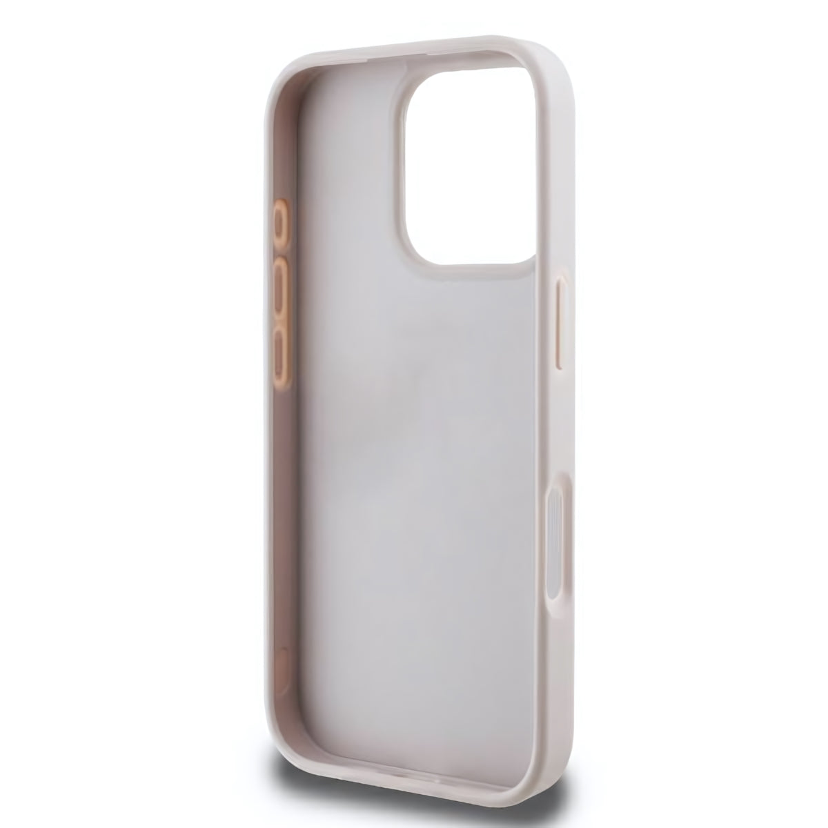 Handyhülle für iPhone 16 Pro Max, Guess HardCase Leather 4G Triangle Strass, Rosa