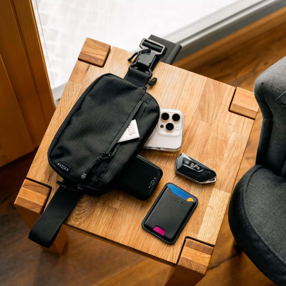 Handy-/Schlüssel-/Geldbörse-Tasche, Fixed Camino Belt, Schwarz