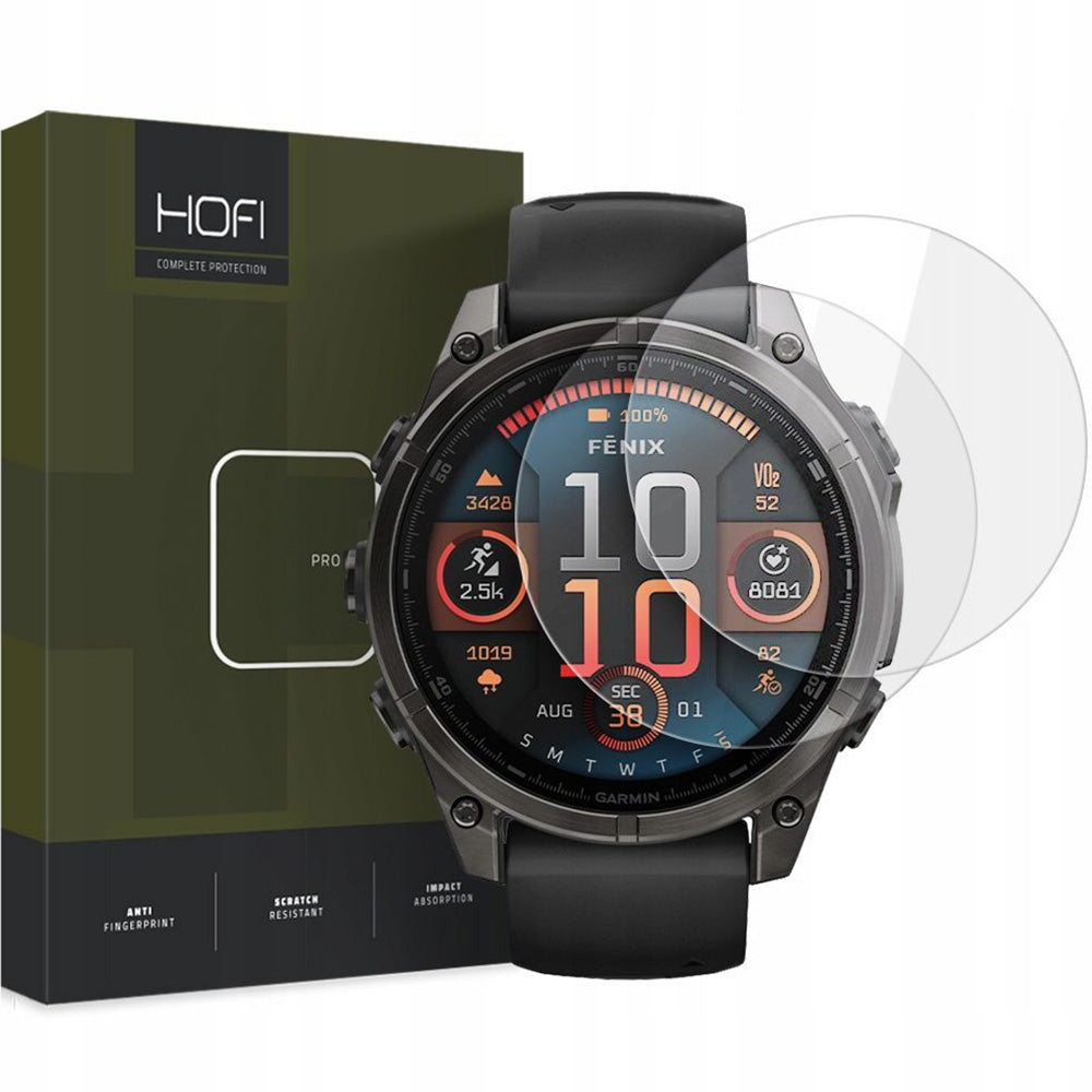 Gehärtetes Glas für Garmin Fenix 8 51 mm, Hofi Glass Pro+, 2 Stück