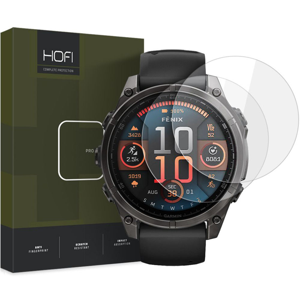 Gehärtetes Glas für Garmin Fenix 8 AMOLED 47 mm, Hofi Glass Pro+, 2 Stück