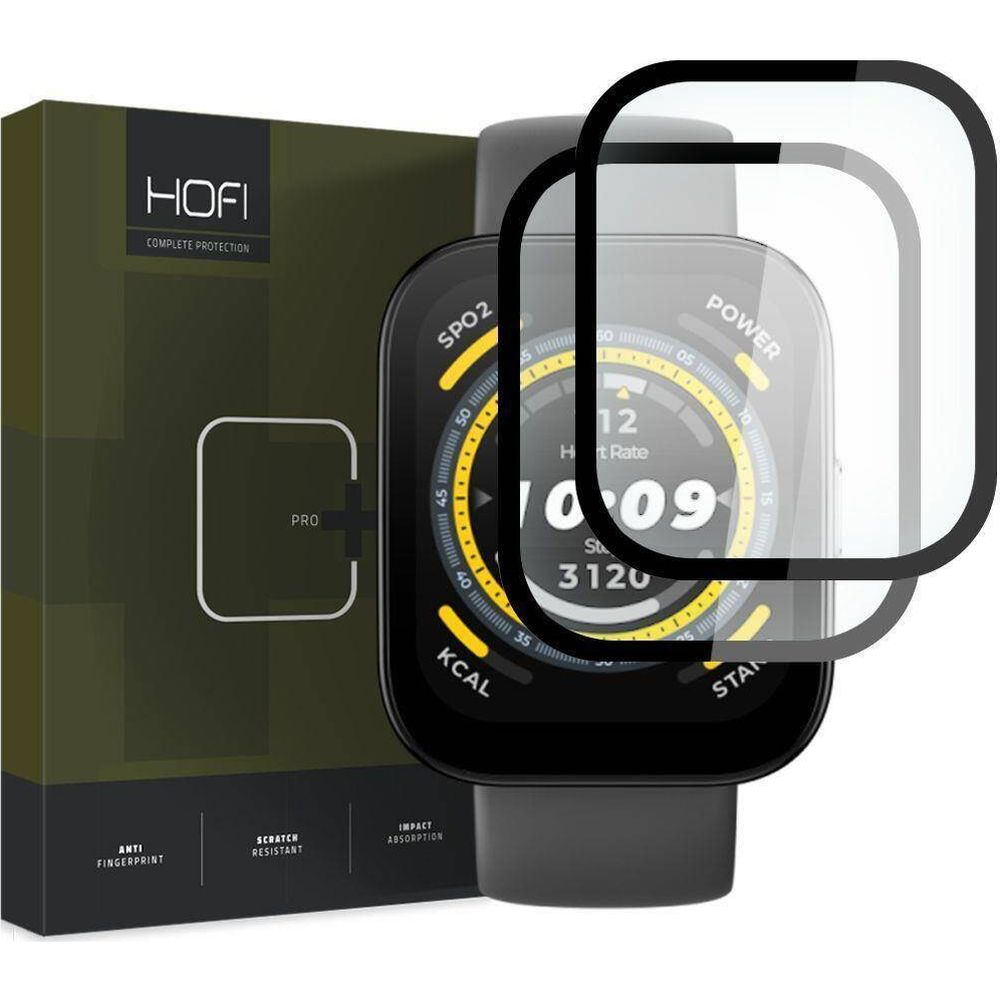 Hybrid Glas Hofi Hybrid Pro+ für Amazfit Bip 5, Schwarzer Rahmen