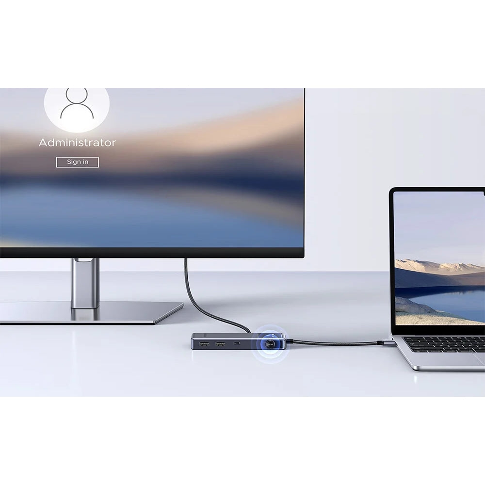 HUB 6in1, HDMI 4K/60Hz, 3x USB-A, USB-C, USB-C PD 100W, 5 Gb/s, Ugreen CM889, Grau