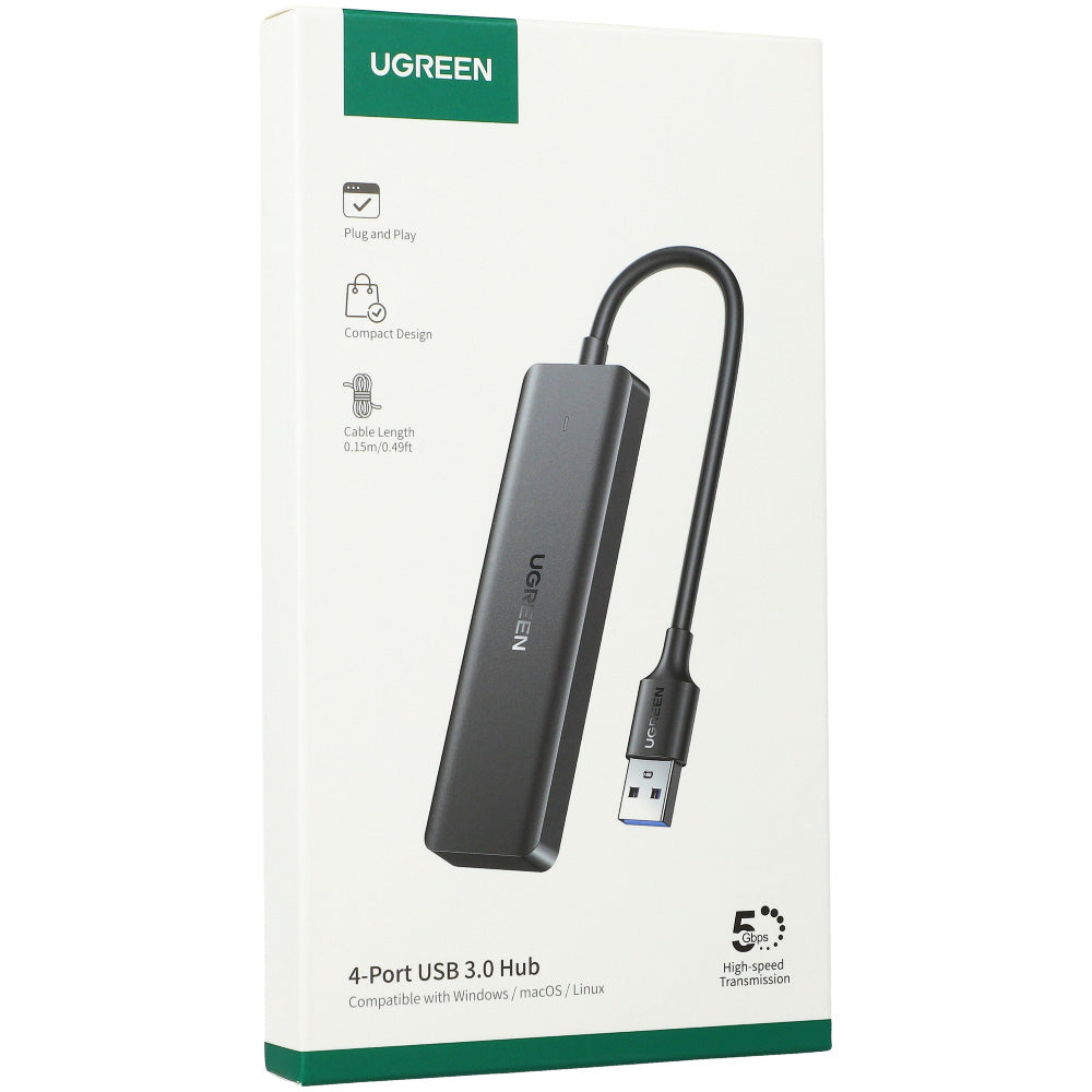 Hub USB-A - 4x USB 3.0, Ugreen CM319, Schwarz