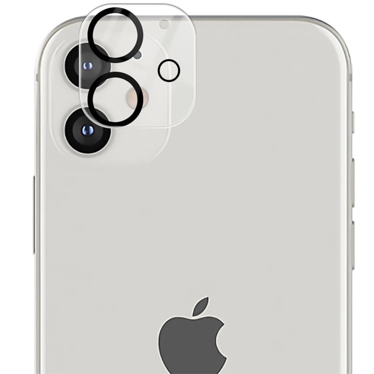 Gehärtetes Glas - 2 Stück + Kameraschutz für iPhone 12, Bizon Glass Edge Pack, Bizon Glass Edge Pack, Schwarz