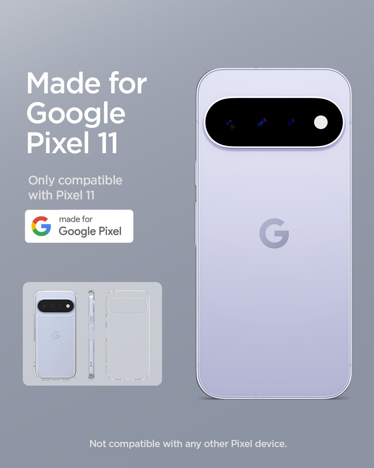 Handyhülle für Google Pixel 11, Spigen Ultra Hybrid, Transparent (16/16)