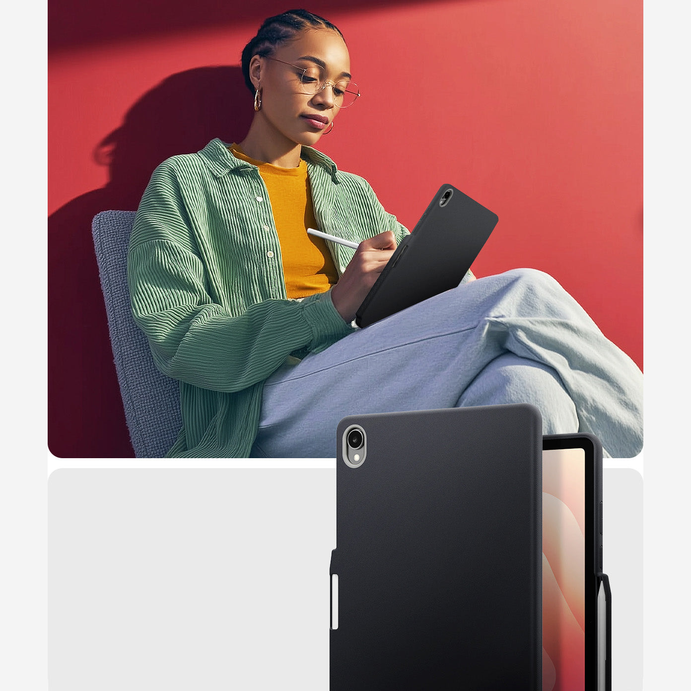 Hülle für Galaxy Tab S11, Spigen Nano Pop, Schwarz-Grau