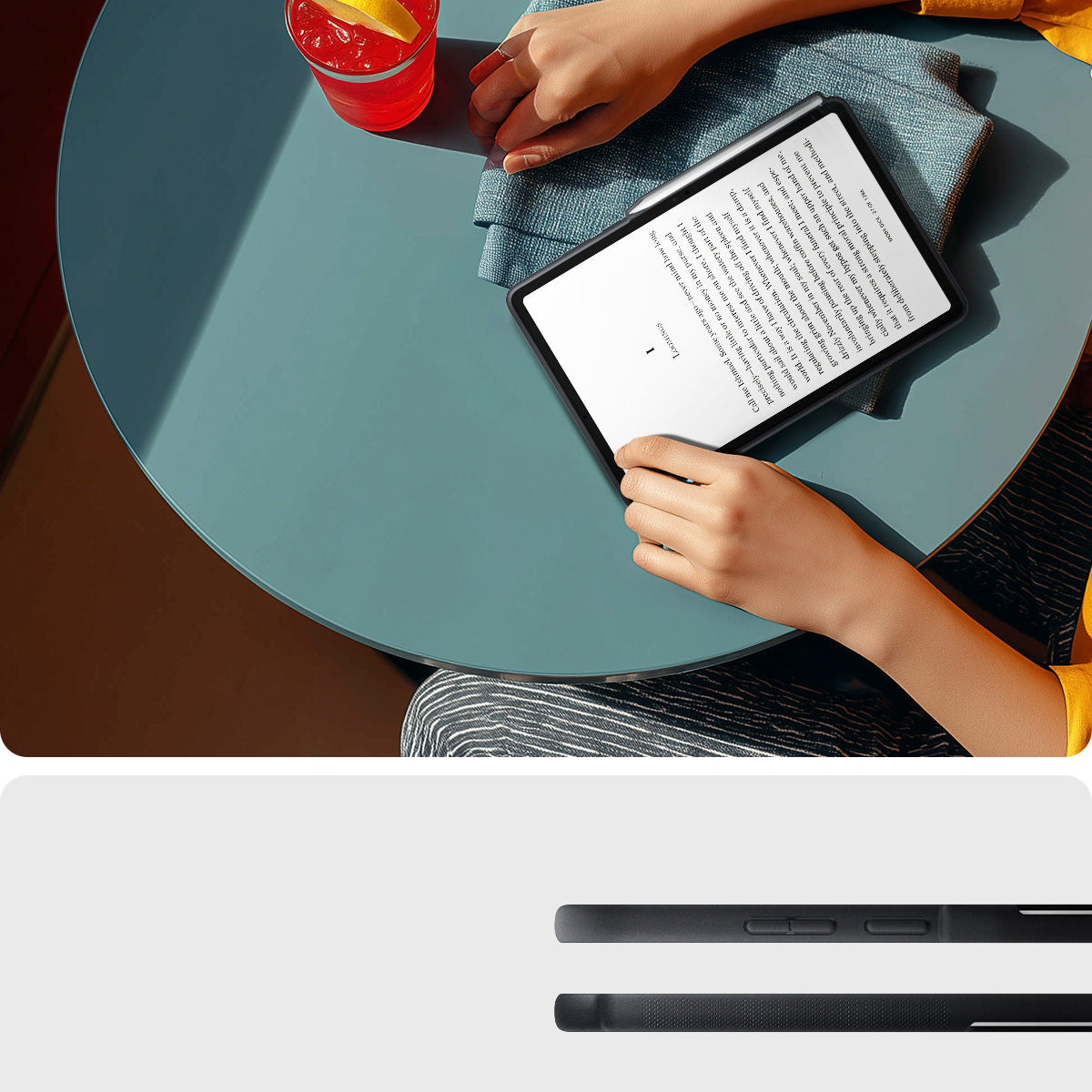 Hülle für Galaxy Tab S11, Spigen Nano Pop, Schwarz-Grau