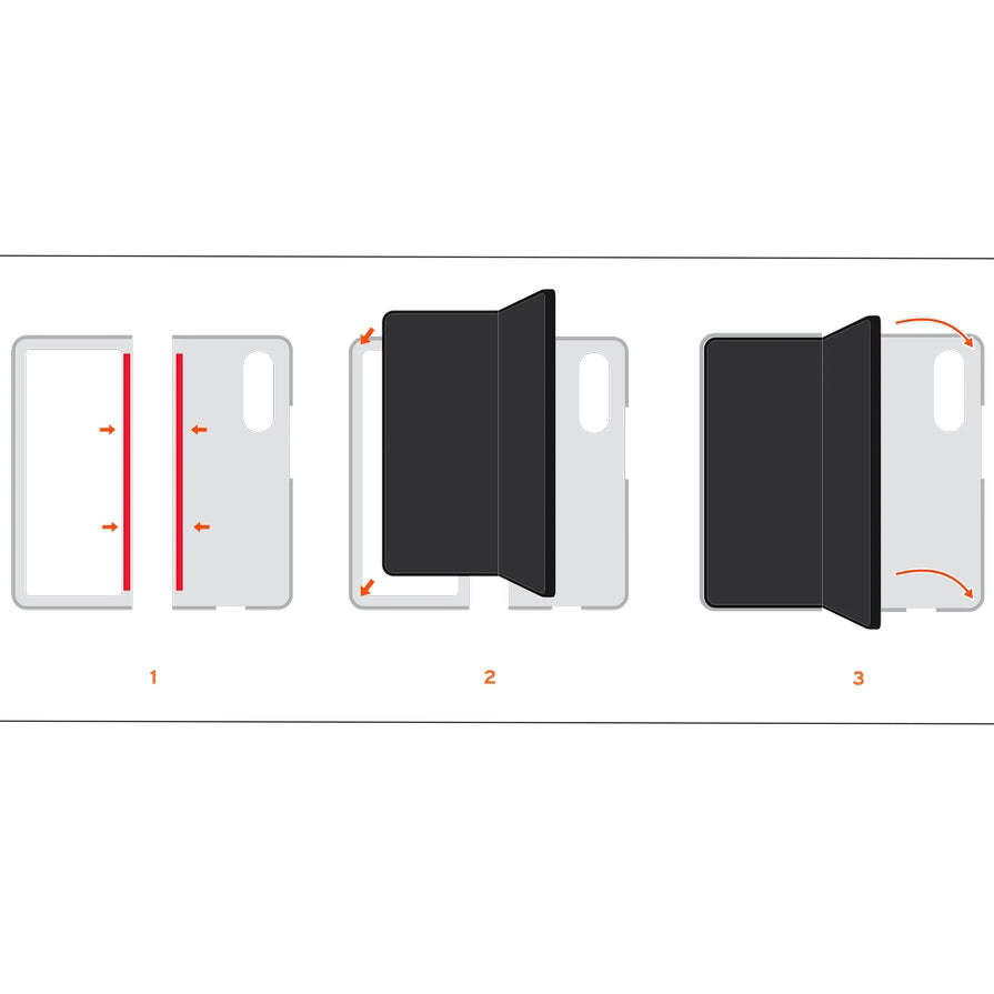 Handyhülle für Galaxy Z Fold7, Urban Armor Gear Mouve with Magnet, Transparent und Schwarz