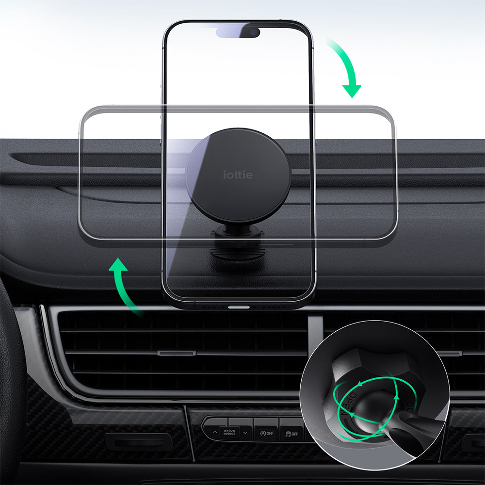 Magnetische Autohalterung für Klebeband, iOttie iTap 3, für MagSafe, Schwarz