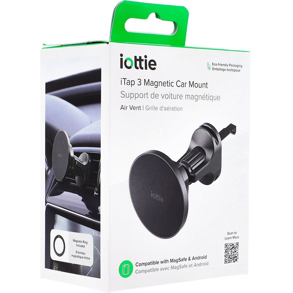 Magnetische Autohalterung für den Windschutzscheibengrill, iOttie iTap 3, für MagSafe, Schwarz